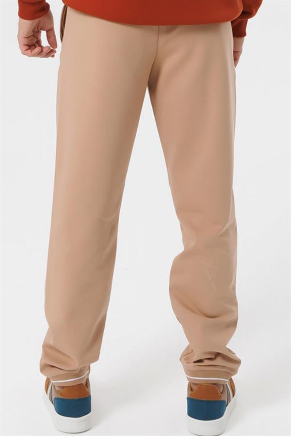 Escetic Açık Kahve 4 Mevsim Doubleface Kumaş Spor Slimfit Erkek Eşofman Altı S0023