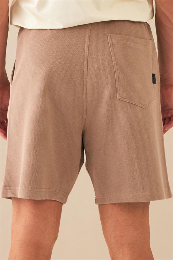 Escetic Açık Kahve Erkek Casual Rahat Kalıp Nefes Alabilen ABD Pike Kumaş Spor Şort B1502
