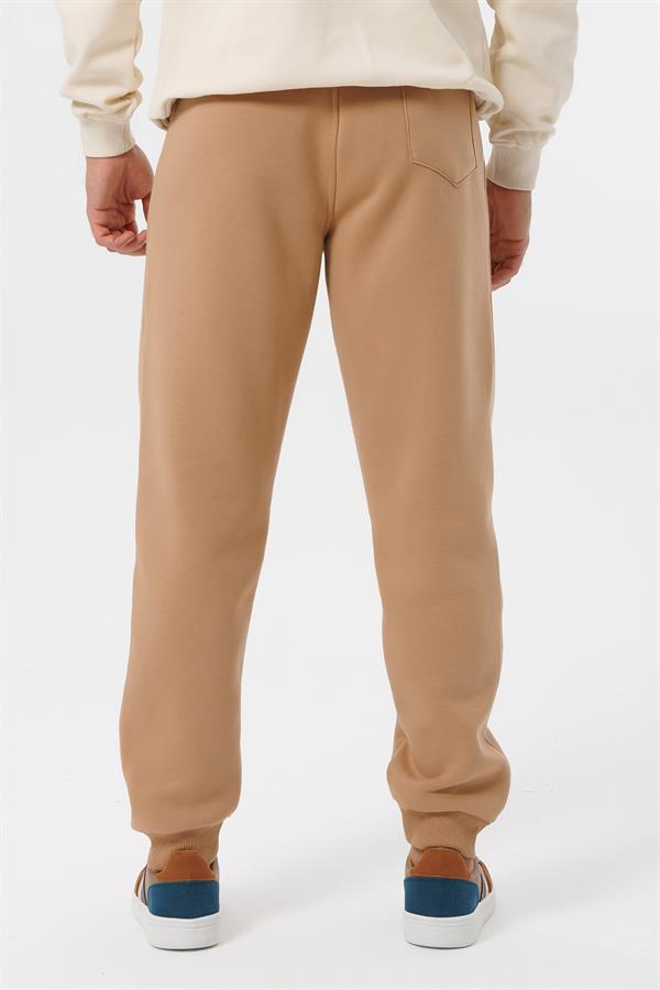 Escetic Açık Kahve Erkek Polarlı 3 İplik Kışlık Spor Eşofman Altı - Kalın ve Rahat B1591