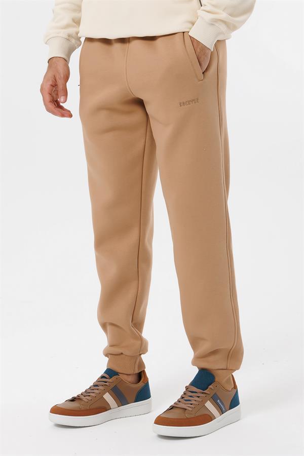 Escetic Açık Kahve Erkek Polarlı 3 İplik Kışlık Spor Eşofman Altı - Kalın ve Rahat B1591