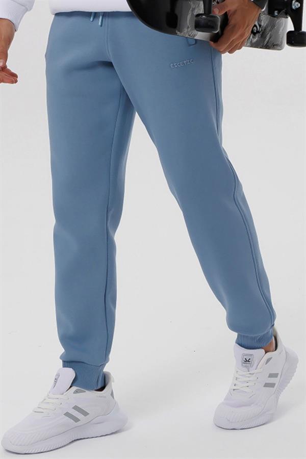 Escetic Açık Mavi Polarlı 3 İplik Kışlık Spor Erkek Eşofman Altı - Kalın ve Rahat B1591