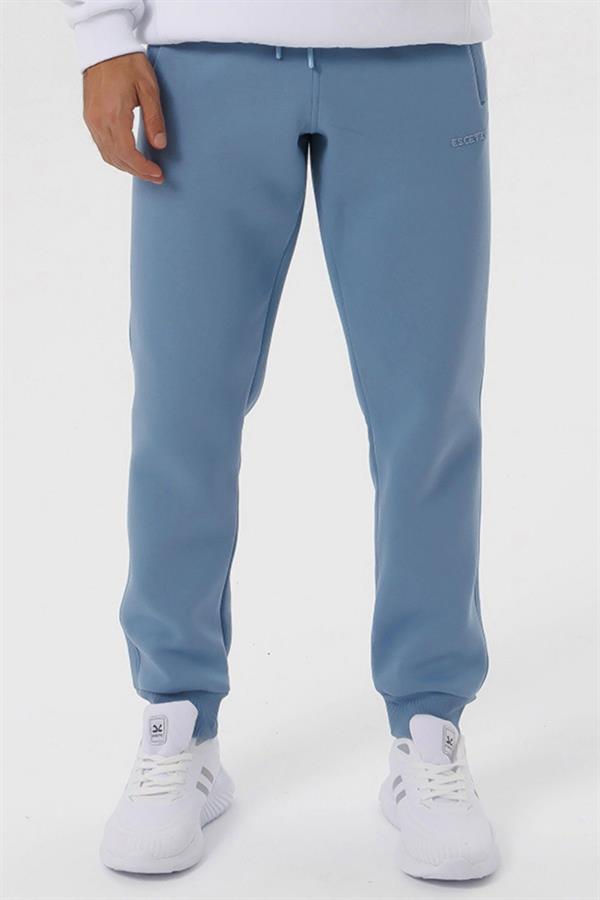 Escetic Açık Mavi Polarlı 3 İplik Kışlık Spor Erkek Eşofman Altı - Kalın ve Rahat B1591