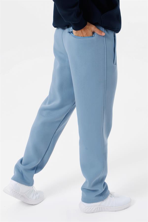 Escetic Açık Mavi Rahat Kalıp 3 İplik İçi Polarlı Kışlık Kalın Erkek Eşofman Altı B1590