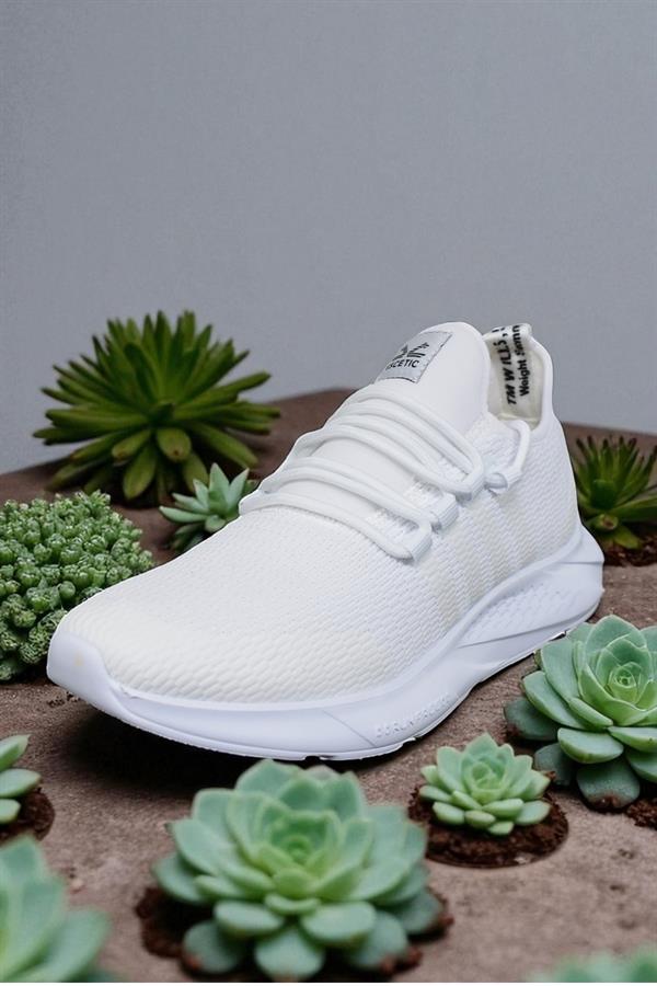 Escetic Beyaz Erkek Sneaker, Nefes Alabilen Erkek Spor Ayakkabı, Hafif Yürüyüş Ayakkabısı AY0006