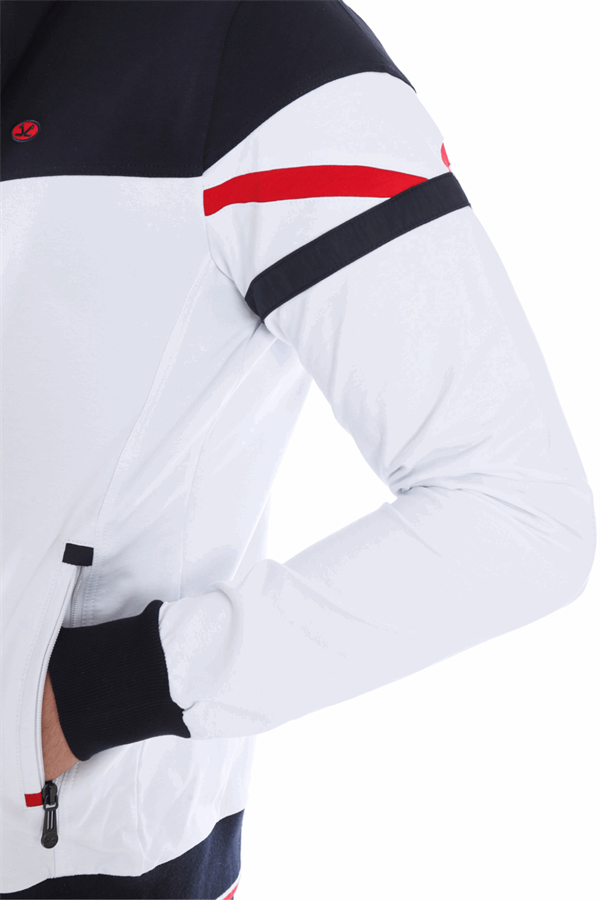 Escetic Beyaz Erkek Spor 4 Cepli 2 İplik 4 Mevsim Nefes Alabilen Battal Eşofman Takımı 6654