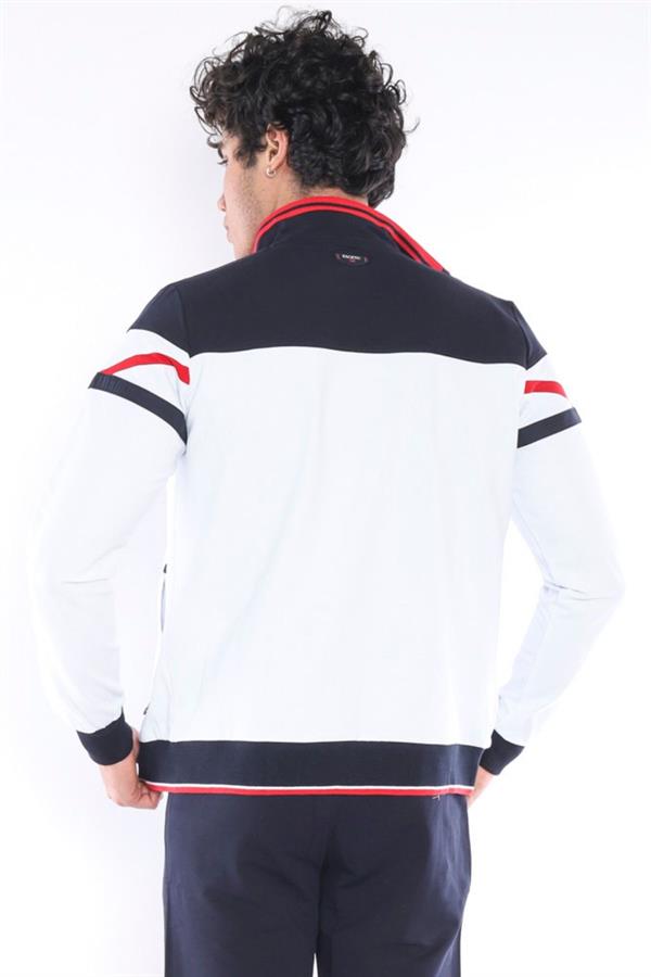 Escetic Beyaz Erkek Spor 4 Cepli 2 İplik 4 Mevsim Nefes Alabilen Battal Eşofman Takımı 6654