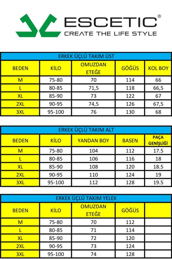 Escetic Ekru Casual Şardonlu Lakos 3 İplik Kumaş 5 Cepli, Üçlü, Yelekli Erkek Eşofman Takımı TK0062