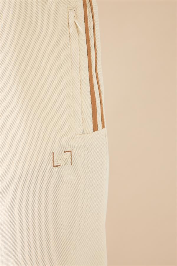 Escetic Ekru Erkek Casual Rahat Kalıp %100 Pamuk Nefes Alabilen Petek Süprem Kumaş Spor Şort B1540