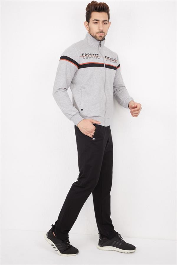 Escetic Erkek G2 Melanj Casual Kalıp 4 Cepli Dik Yaka 4 Mevsim Spor Eşofman Takımı 6664