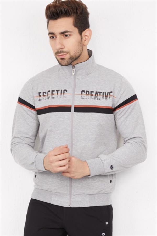 Escetic Erkek G2 Melanj Casual Kalıp 4 Cepli Dik Yaka 4 Mevsim Spor Eşofman Takımı 6664