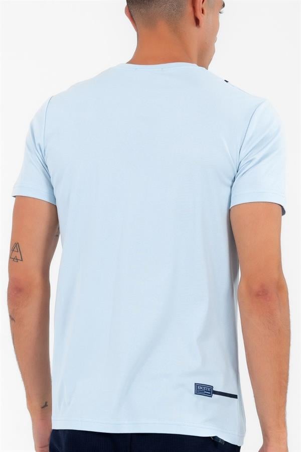 Escetic Erkek Gri Spor O Yaka Slimfit Nefes Alan Pamuklu Aves Kumaş T-Shirt T0038