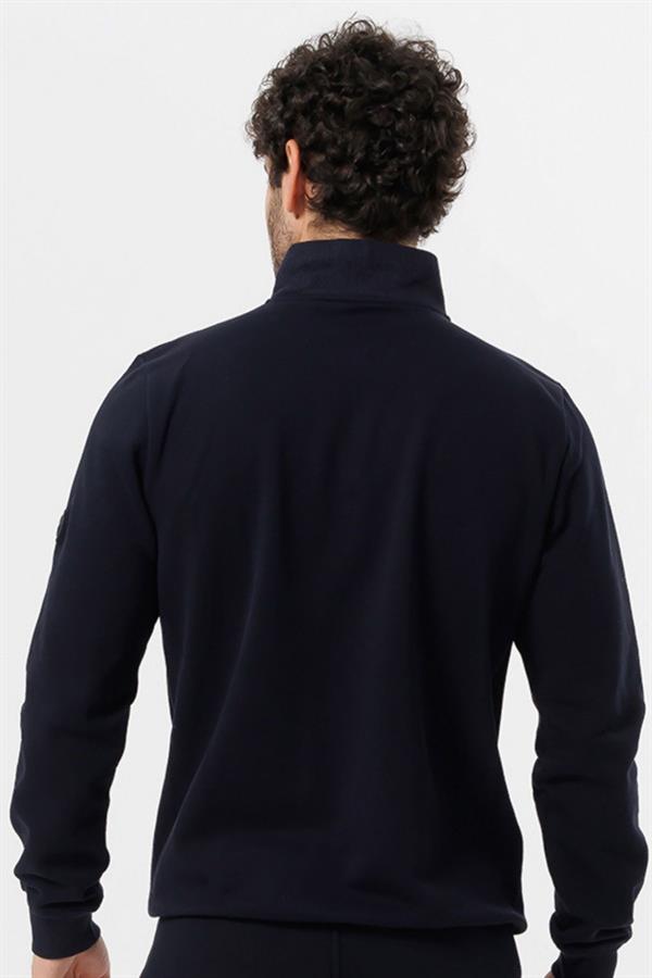 Escetic Erkek Lacivert Kalın Polarlı Slimfit Kışlık Sweatshirt T0120
