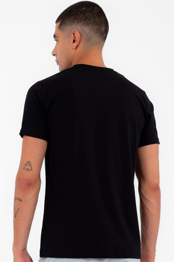 Escetic Erkek Lacivert Spor O Yaka Regular Kalıp Nefes Alan %100 Pamuk Süprem Kumaş T-Shirt T0025