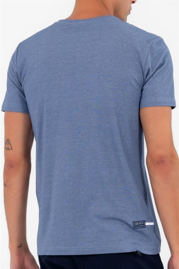 Escetic Erkek Lacivert Spor O Yaka Slimfit Nefes Alan Pamuklu Aves Kumaş T-Shirt T0038