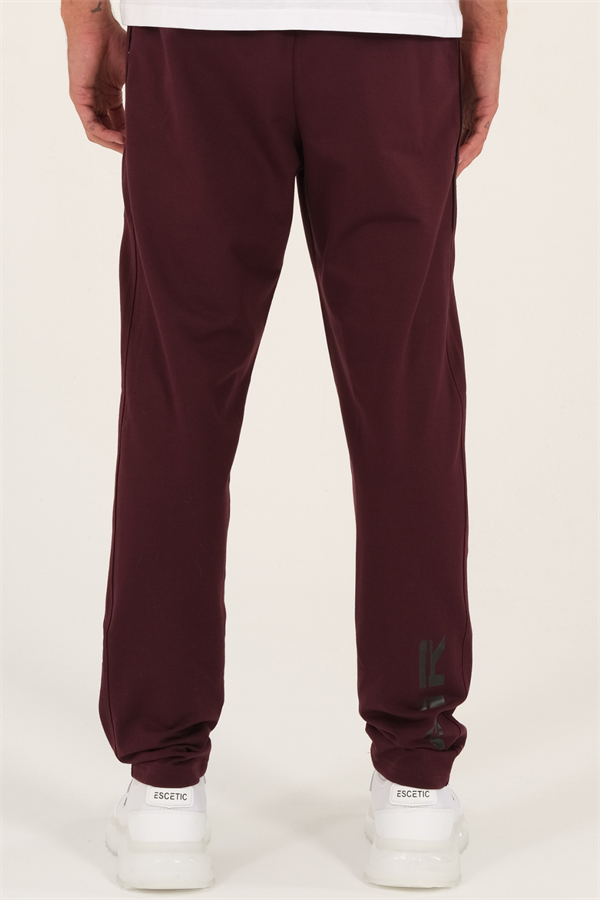 Escetic Erkek Mürdüm Slimfit Nefes Alabilen Süper 2 İplik Kumaş 4 Mevsim Spor Eşofman Altı 1905