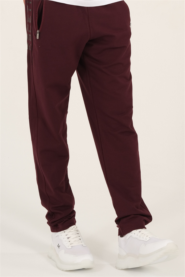 Escetic Erkek Mürdüm Slimfit Nefes Alabilen Süper 2 İplik Kumaş 4 Mevsim Spor Eşofman Altı 1905