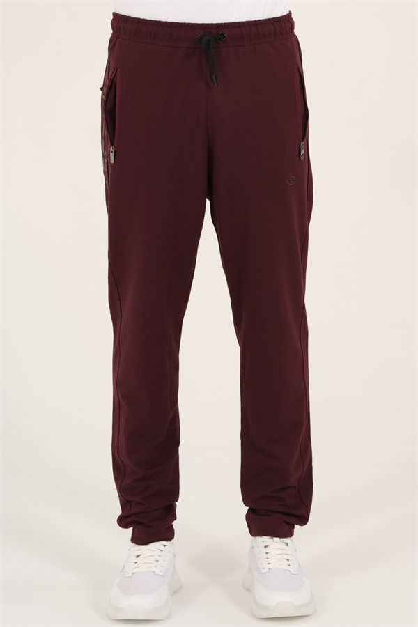 Escetic Erkek Mürdüm Slimfit Nefes Alabilen Süper 2 İplik Kumaş 4 Mevsim Spor Eşofman Altı 1905