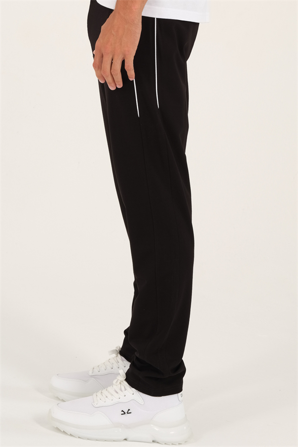 Escetic Erkek Siyah Slimfit Nefes Alabilen Süper 2 İplik Kumaş 4 Mevsim Spor Eşofman Altı 1905