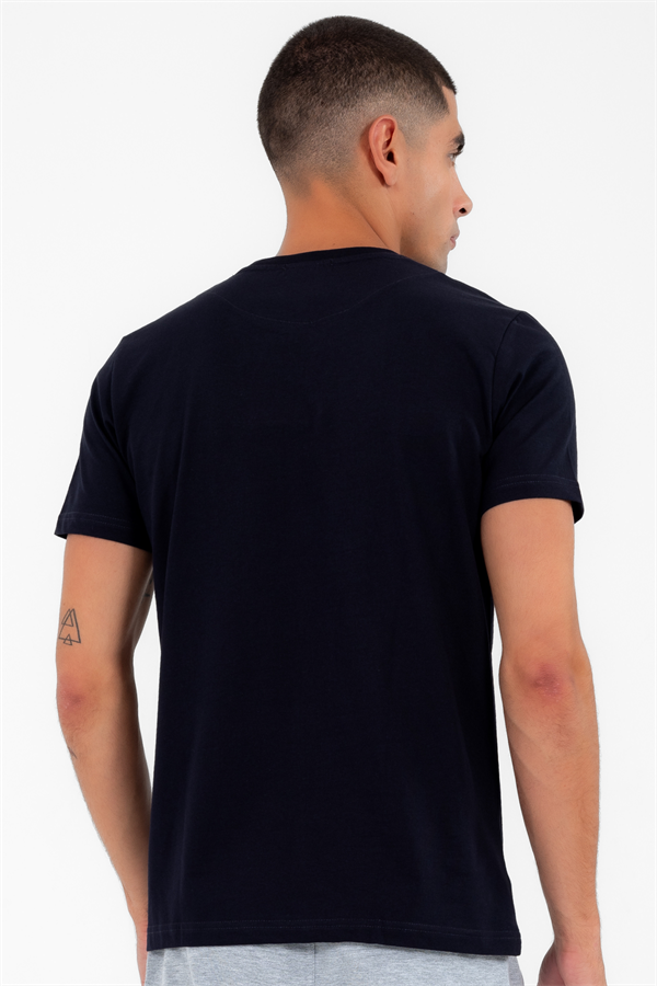 Escetic Erkek Siyah Spor O Yaka Regular Kalıp Nefes Alan %100 Pamuk Süprem Kumaş T-Shirt T0025