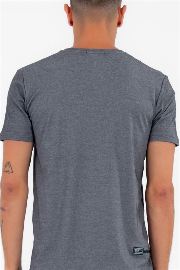 Escetic Erkek Siyah Spor O Yaka Slimfit Nefes Alan Pamuklu Aves Kumaş T-Shirt T0038