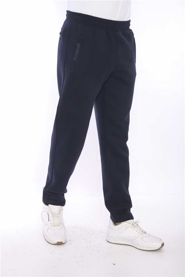  Escetic Lacivert Erkek Casual Kalıp 3 İplik İçi Polarlı Kışlık Kalın Spor Eşofman Altı B1294