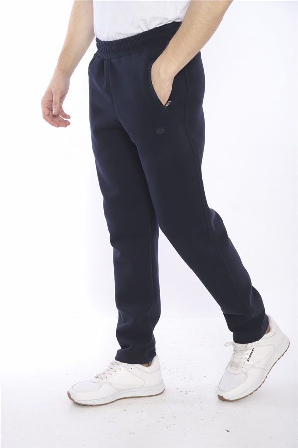  Escetic Lacivert Erkek Casual Kalıp 3 İplik İçi Polarlı Kışlık Kalın Spor Eşofman Altı B1294