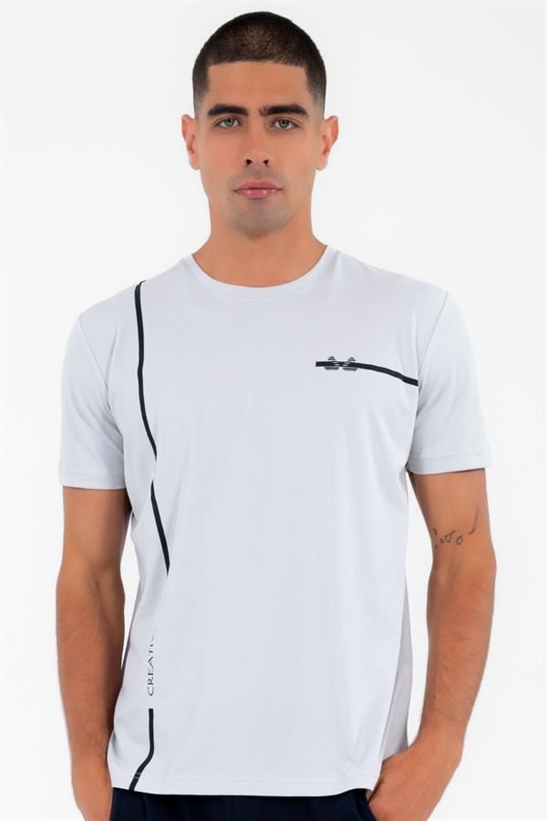 Escetic Erkek Taş Spor O Yaka Slimfit Nefes Alan Pamuklu Aves Kumaş T-Shirt T0038