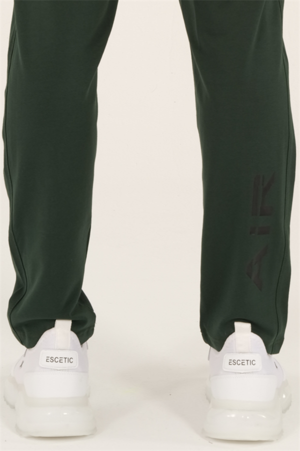 Escetic Erkek Yeşil Slimfit Nefes Alabilen Süper 2 İplik Kumaş 4 Mevsim Spor Eşofman Altı 1905