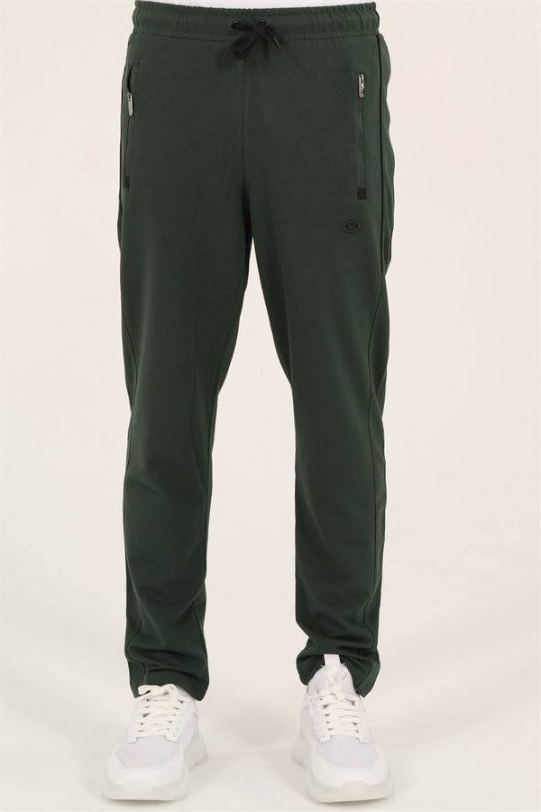 Escetic Erkek Yeşil Slimfit Nefes Alabilen Süper 2 İplik Kumaş 4 Mevsim Spor Eşofman Altı 1905