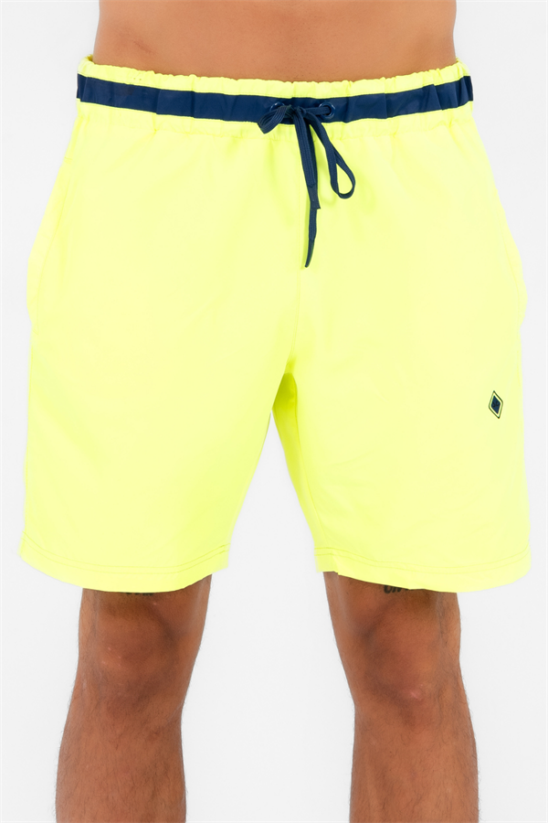 Escetic F. Sarı Erkek Casual 3 Cepli Maraton Kumaş Deniz Fitnes File Astarlı Spor Şort B1378
