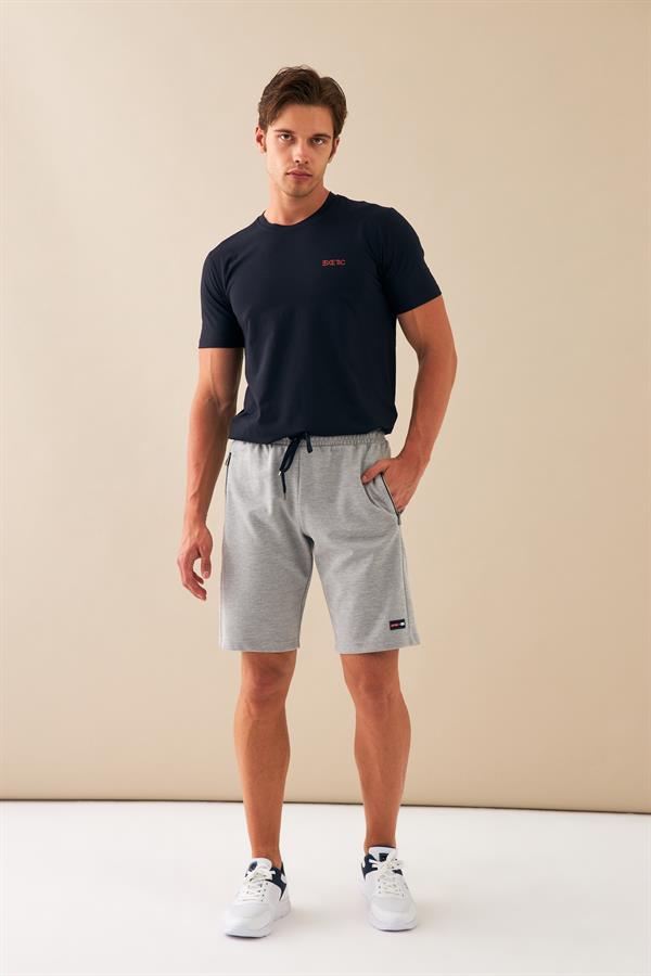 Escetic G2 Melanj Erkek Casual Rahat Kalıp Nefes Alabilen Pamuklu Drops İnterlok Kumaş Spor Şort B1511