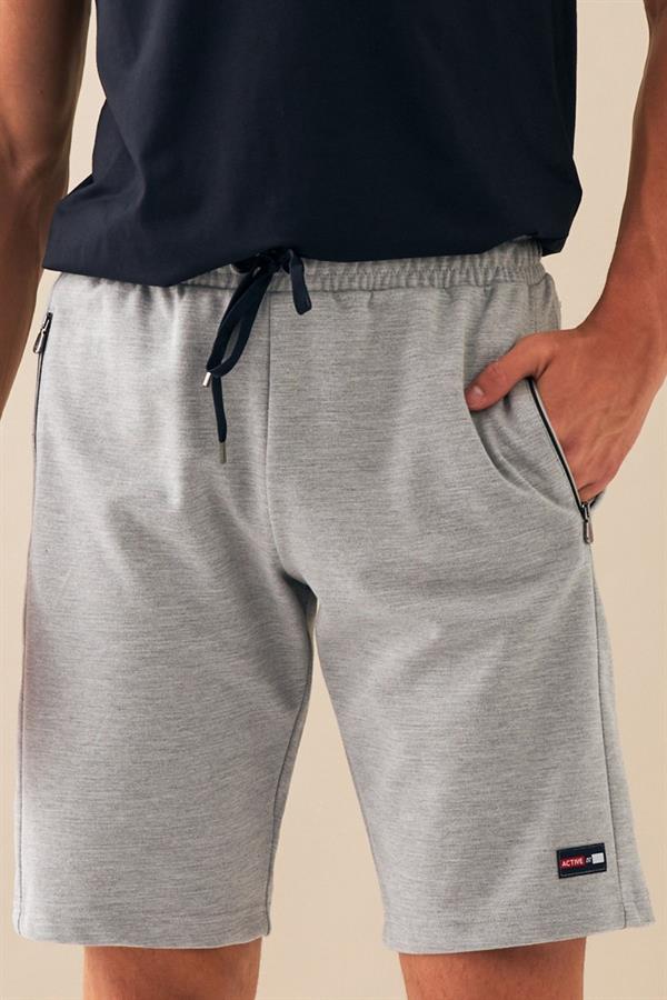 Escetic G2 Melanj Erkek Casual Rahat Kalıp Nefes Alabilen Pamuklu Drops İnterlok Kumaş Spor Şort B1511