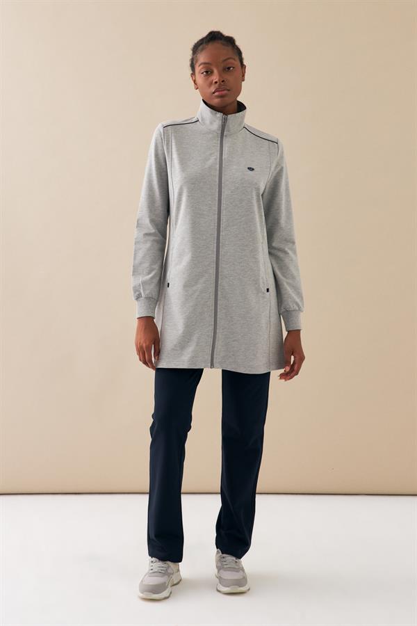 Escetic G2 Melanj Kadın Dik Yaka Nefes Alabilen 2 İplik 4 Mevsim Spor Tunik Eşofman Takım 6725