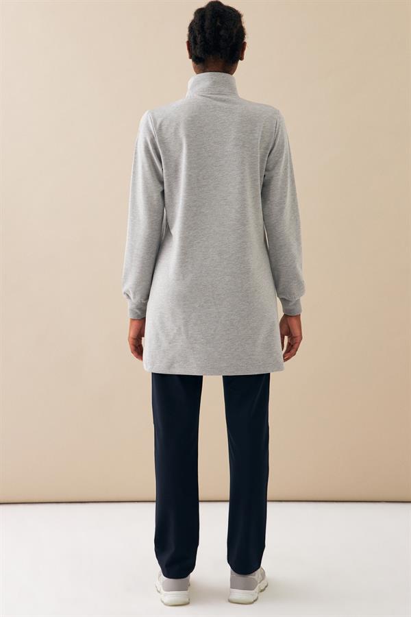 Escetic G2 Melanj Kadın Dik Yaka Nefes Alabilen 2 İplik 4 Mevsim Spor Tunik Eşofman Takım 6725