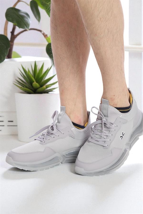 Escetic Gri Erkek Anorak Gövde Yazlık Jel Taban Sneaker Spor Ayakkabı AY0013