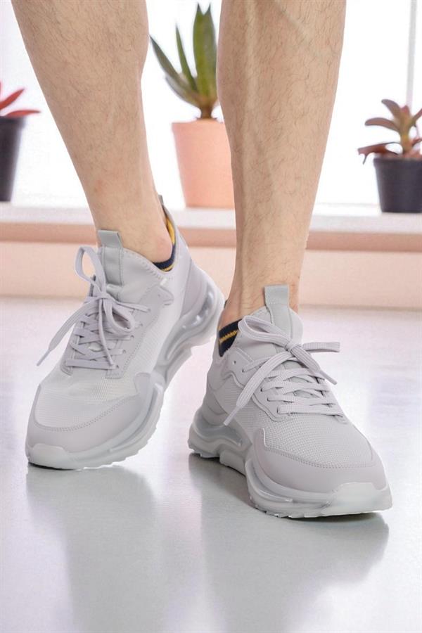 Escetic Gri Erkek Anorak Gövde Yazlık Jel Taban Sneaker Spor Ayakkabı AY0013