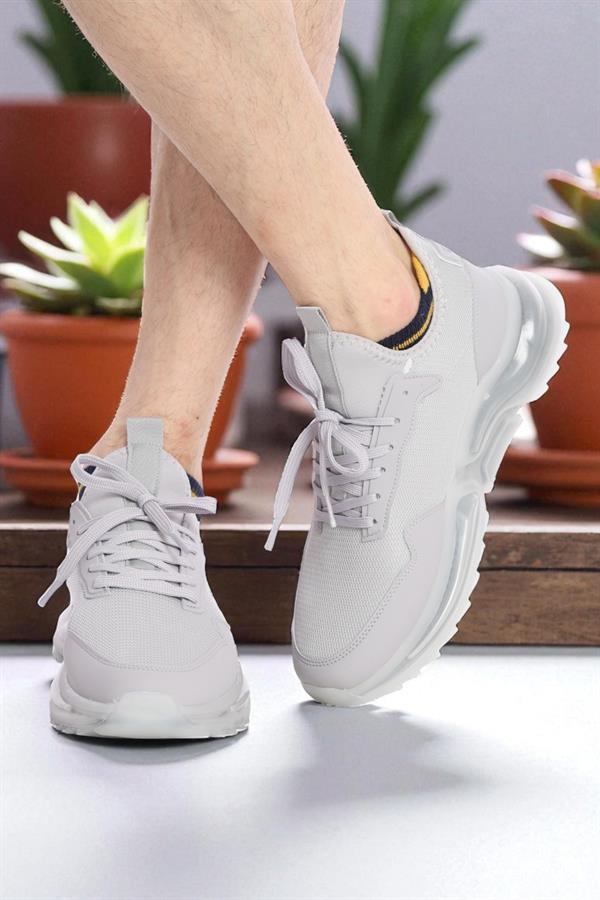 Escetic Gri Erkek Anorak Gövde Yazlık Jel Taban Sneaker Spor Ayakkabı AY0013