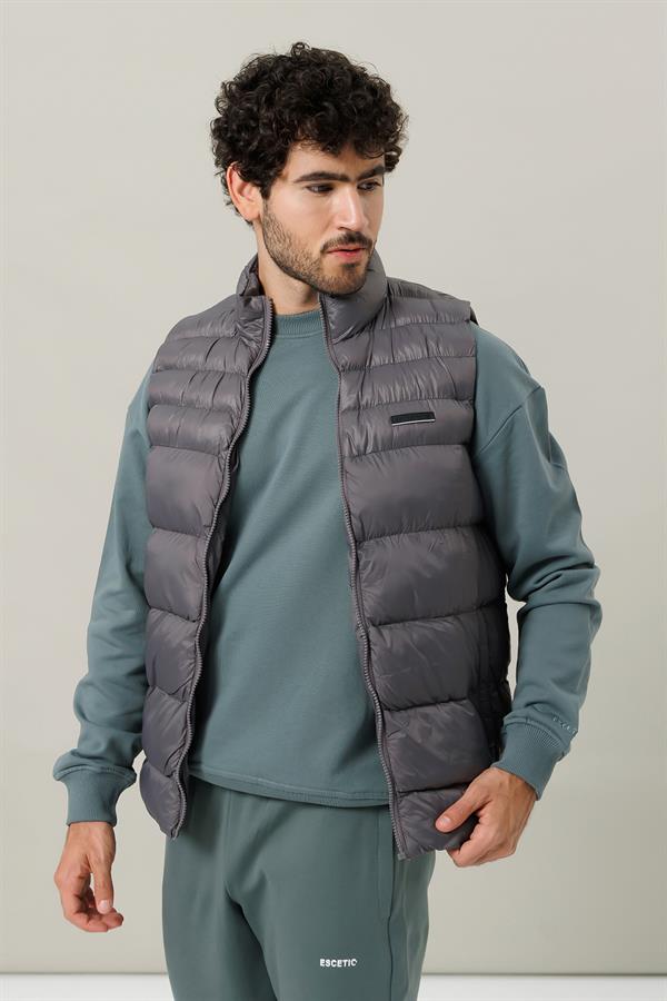 Escetic Gri Erkek Şişme Yelek 7077
