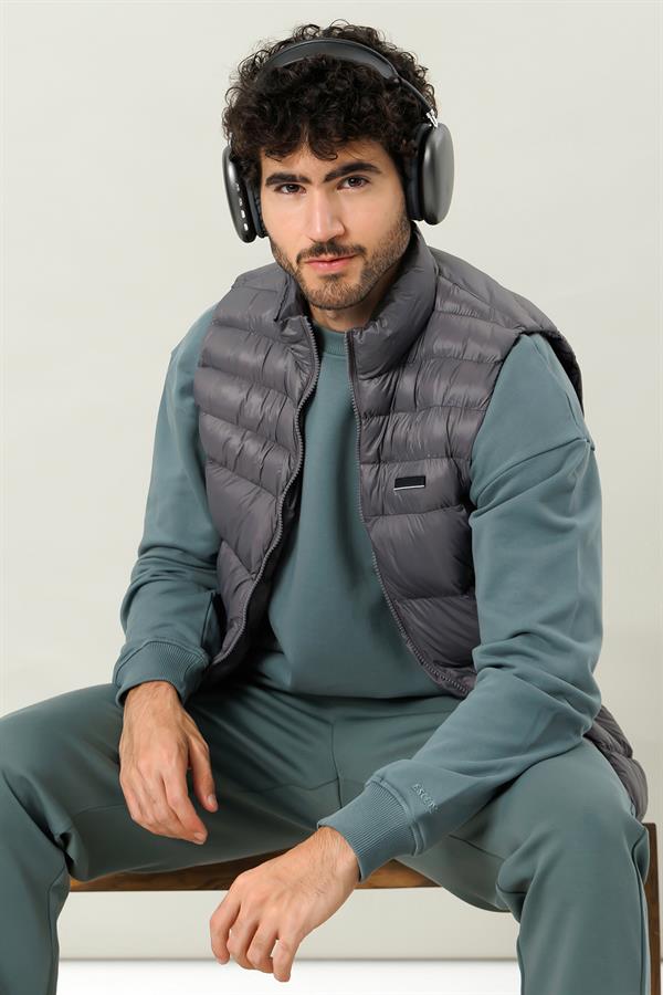 Escetic Gri Erkek Şişme Yelek 7077