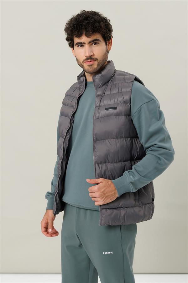 Escetic Gri Erkek Şişme Yelek 7077