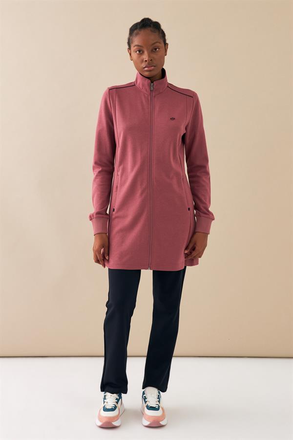 Escetic Gül Kurusu Kadın Dik Yaka Nefes Alabilen Modal Kumaş 4 Mevsim Spor Tunik Eşofman Takım 6725