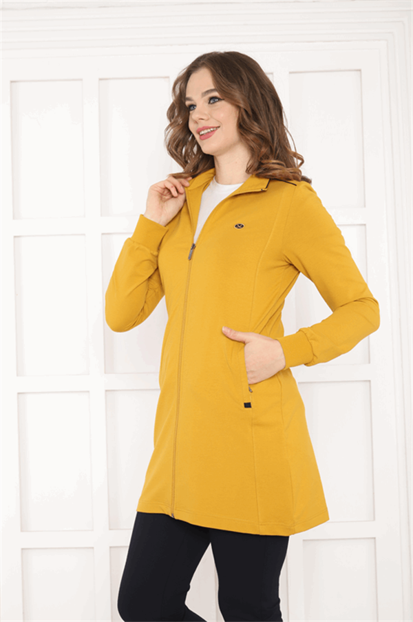 Escetic Hardal Kadın Dik Yaka Nefes Alabilen 2 İplik 4 Mevsim Spor Tunik Eşofman Takım 6725