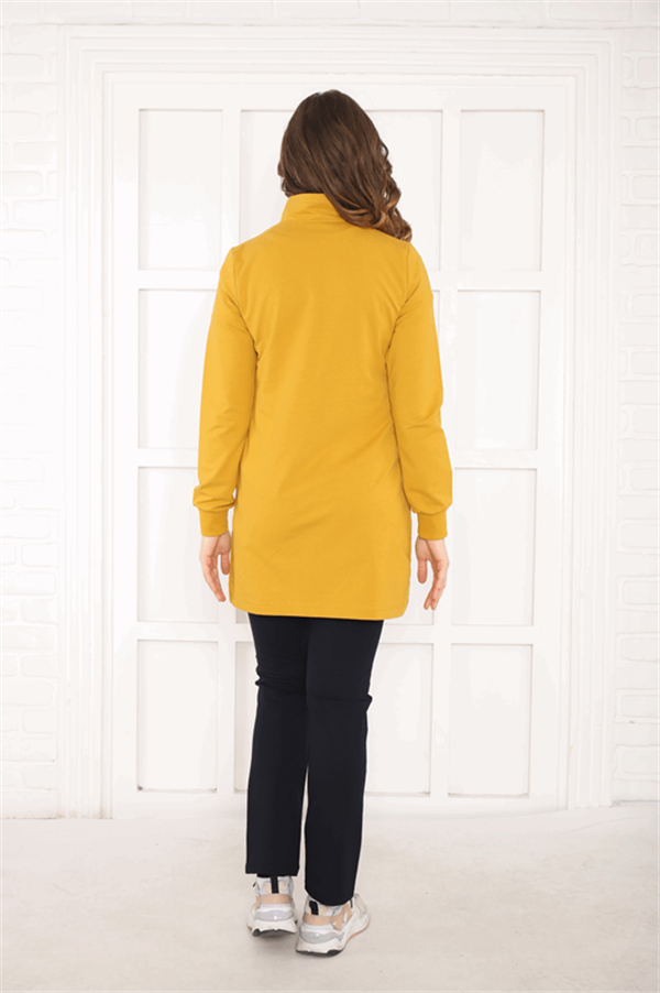 Escetic Hardal Kadın Dik Yaka Nefes Alabilen 2 İplik 4 Mevsim Spor Tunik Eşofman Takım 6725