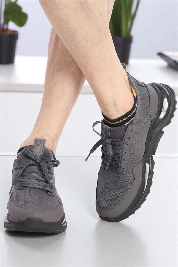 Escetic Koyu Gri Erkek Anorak Gövde Yazlık Jel Taban Sneaker Spor Ayakkabı AY0013