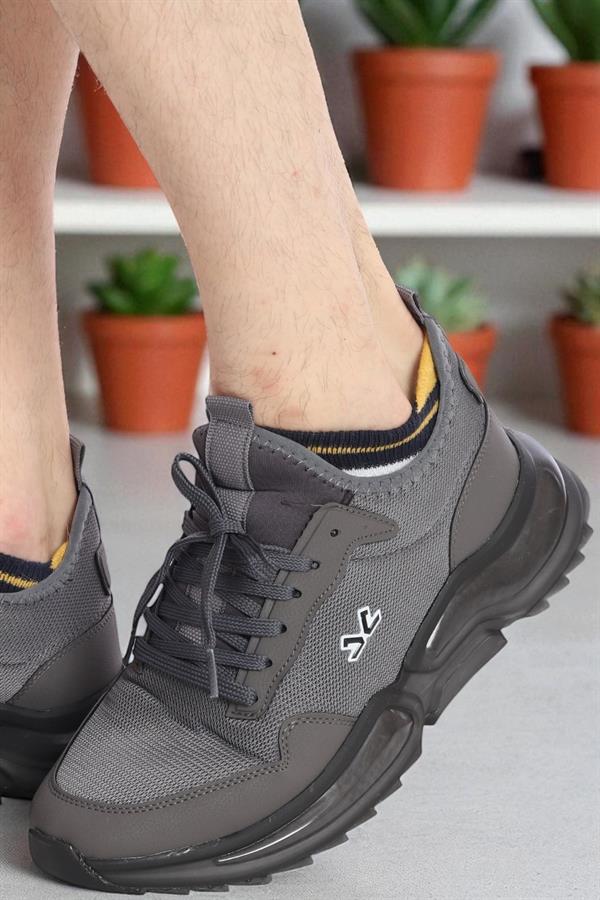 Escetic Koyu Gri Erkek Anorak Gövde Yazlık Jel Taban Sneaker Spor Ayakkabı AY0013