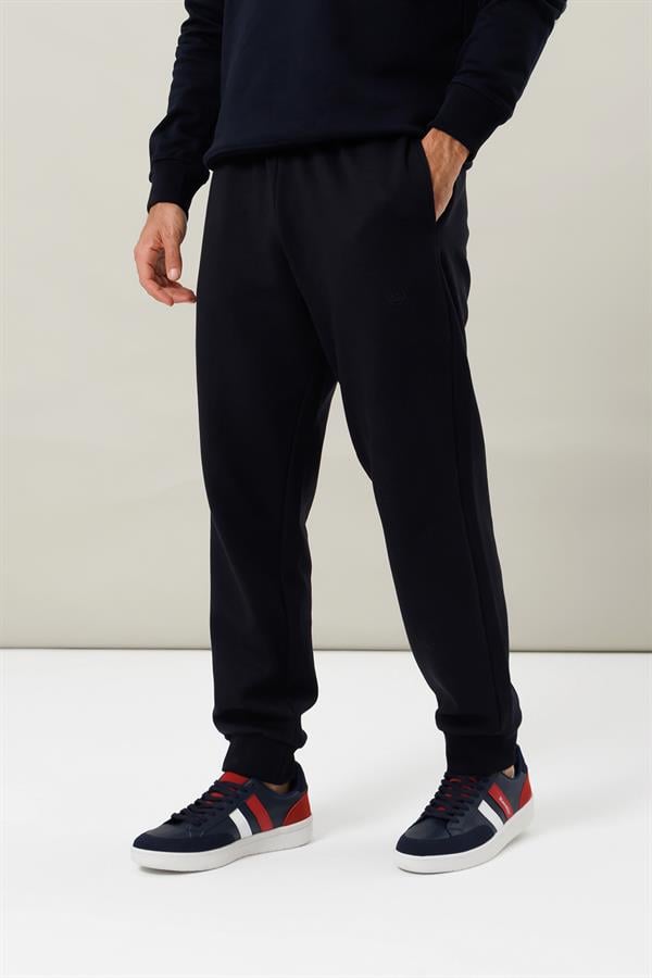 Escetic Lacivert 4 Mevsim Doubleface Kumaş Spor Erkek Eşofman Altı Rahat Regular Kalıp B1575