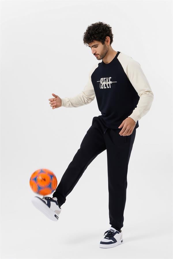 Escetic Lacivert Erkek Polarlı 3 İplik Kışlık Spor Eşofman Altı - Kalın ve Rahat B1591