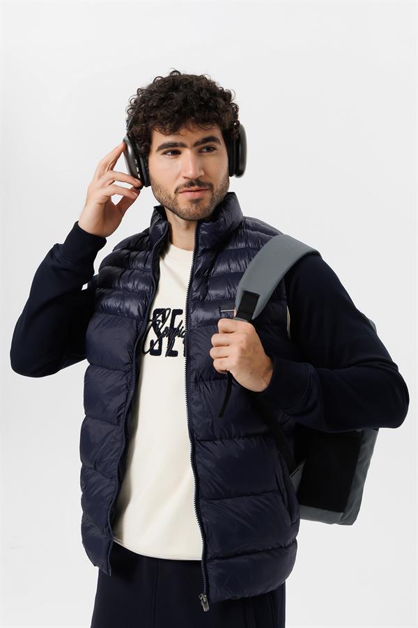 Escetic Lacivert Erkek Şişme Yelek 7077