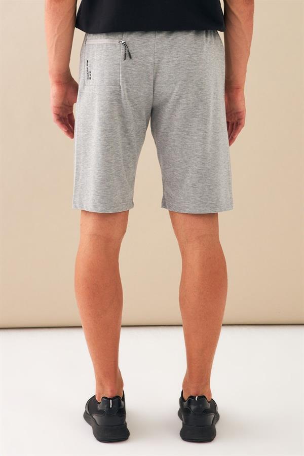 Escetic Gri Erkek Regular Kalıp Nefes Alabilen ABD Pike Kumaş Spor Şort B1489