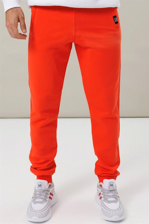 Escetic Nar Çiçeği Kışlık Kalın 3 İplik Lastik Paça Slimfit Erkek Eşofman Altı B1127